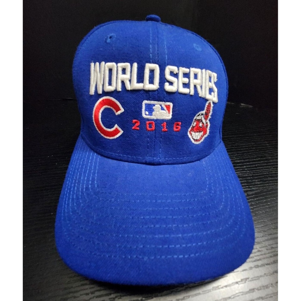 2016 World Series New Era 9Forty strapback Hat Cap Cubs Indians Chief Wahoo Blue